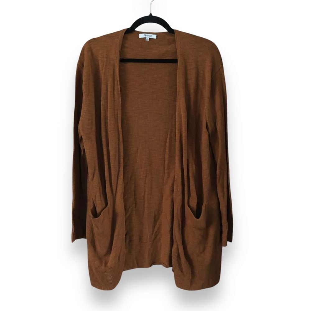 Madewell Summer Ryder Cardigan Sweater Orange Brown Size Small Cottage Modest